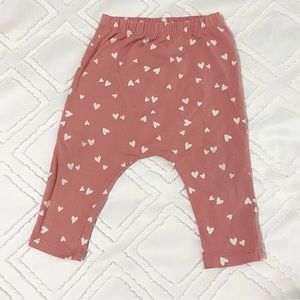 Old Navy pink and white hearts leggings baby toddler girl size 12-18m